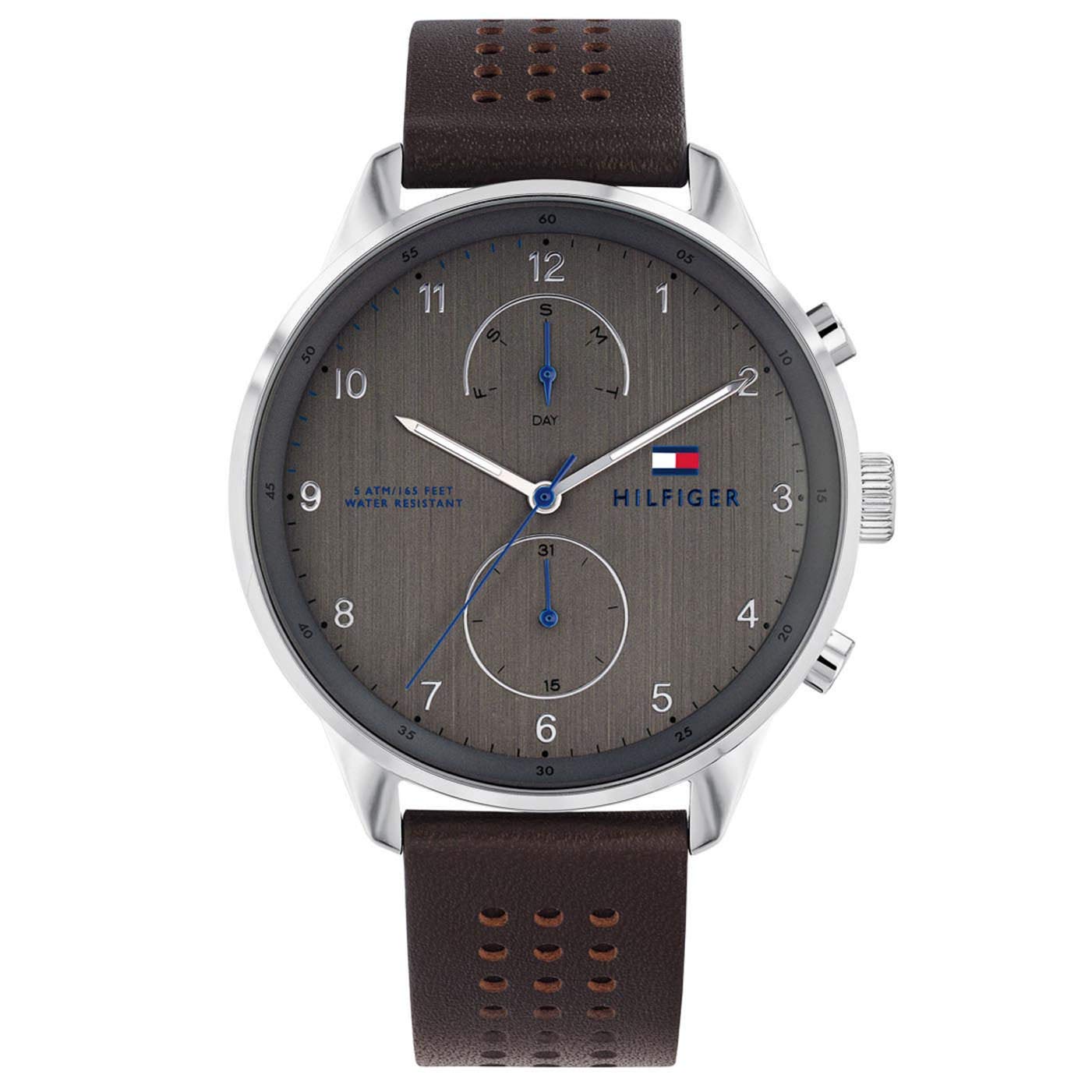 Tommy Hilfiger Men's Multi dial Quartz Watch with Leather Strap 1791579