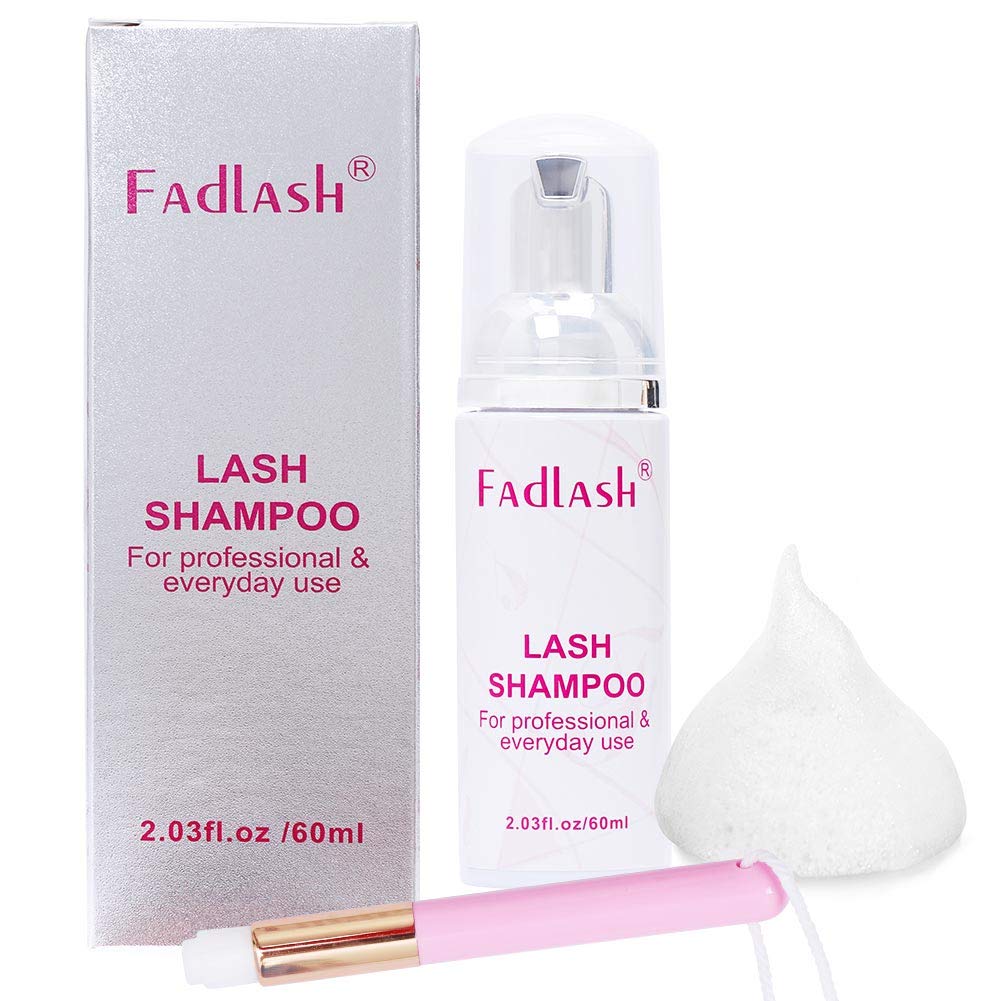 Lash Shampoo for Eyelash Extension 60ml Lash Cleaner Eyelash Shampoo With a Soft Brush(Lash Shampoo-60ml)