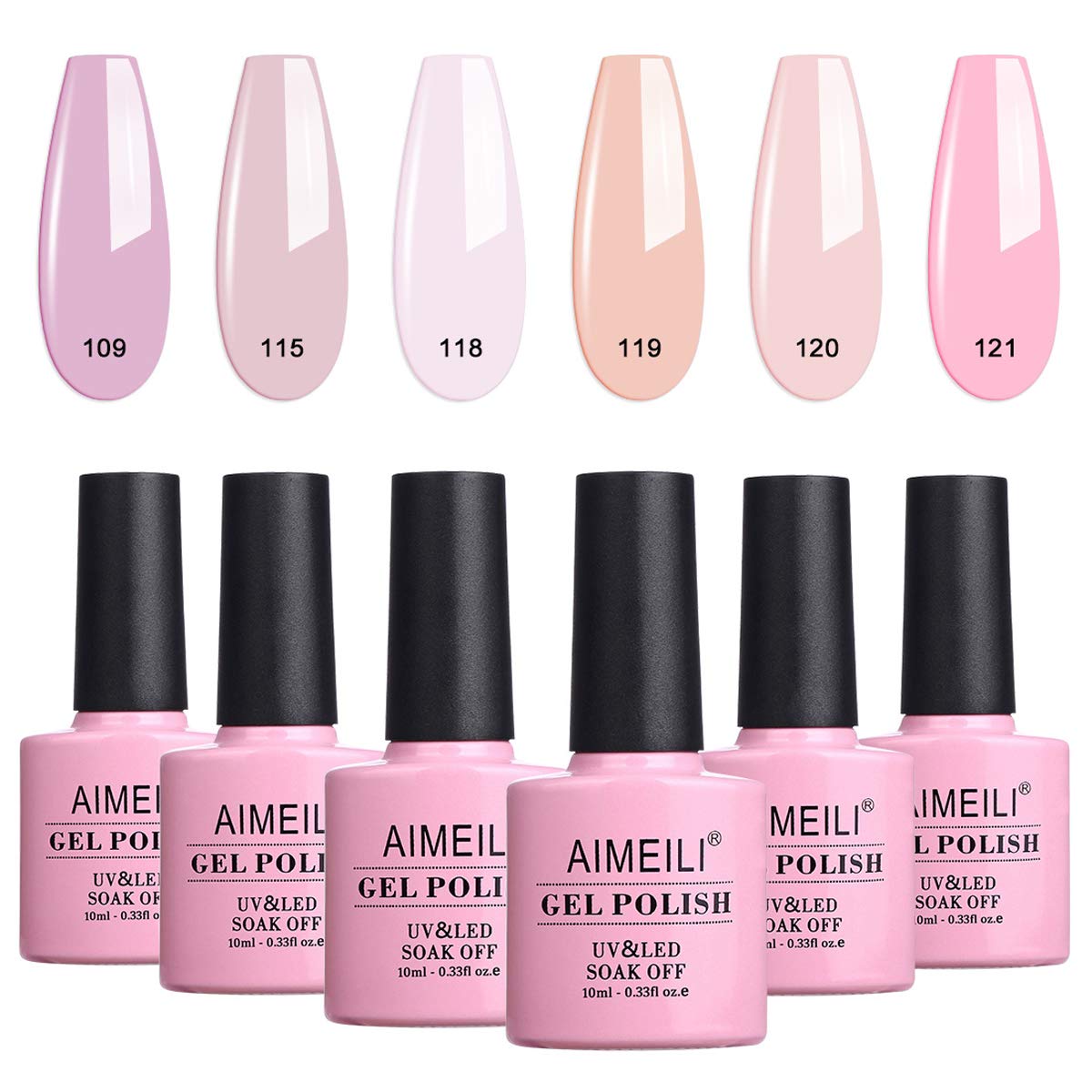 AIMEILI Gel Nail Polish Set Soak Off UV LED Gel Polish Multicolour/Mix Colour/Combo Colour Of 6pcs X 10ml - Gift Kit 31