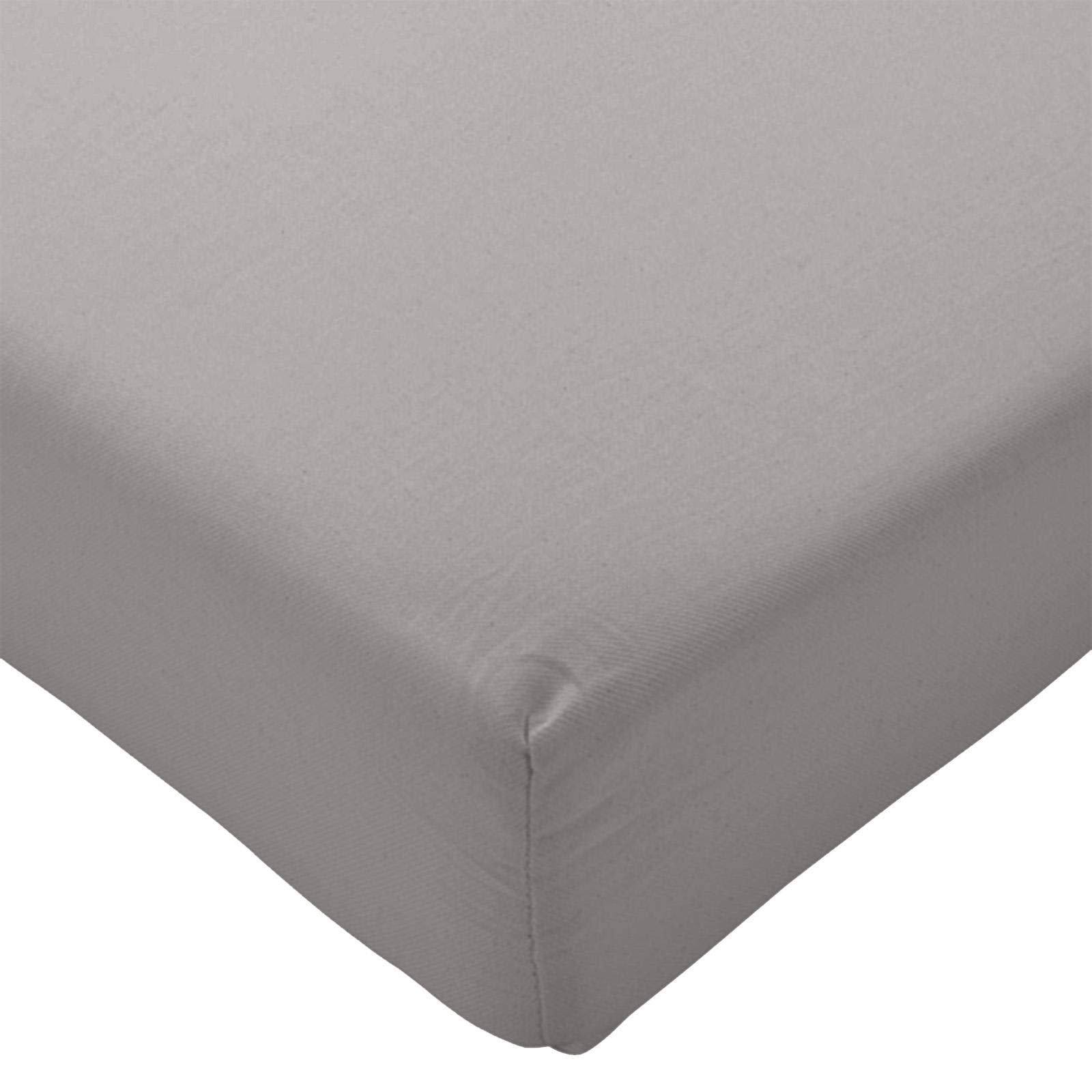 Highams Luxury Hotel Style Fitted Bed Sheet Polycotton Easy Care Bedding, Silver Grey - Single