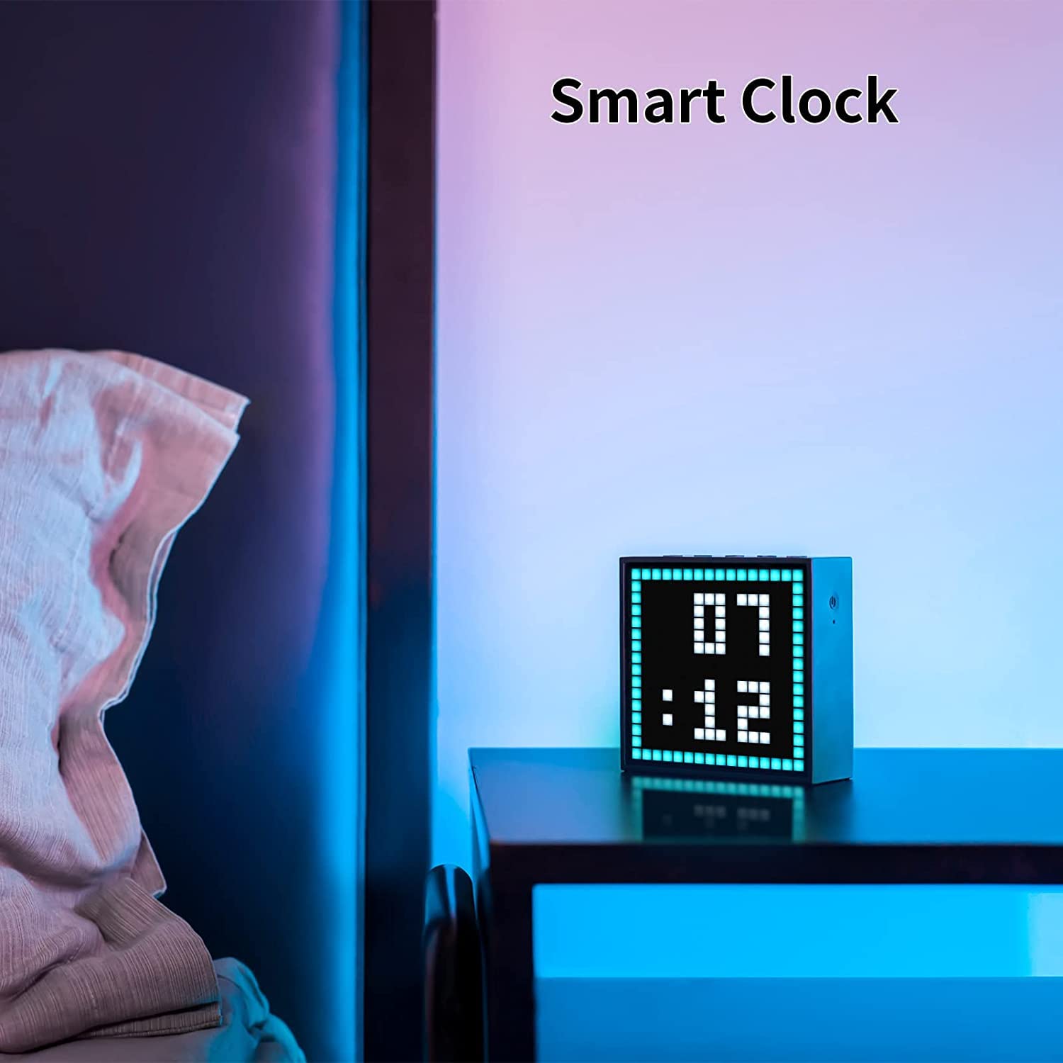 Divoom Timebox evo Pixel Art LED Bluetooth Speaker App Control, Smart Portable Wireless Speaker with Powerful Bass, Supports Alarm Clock Radio, Microphone (Black)