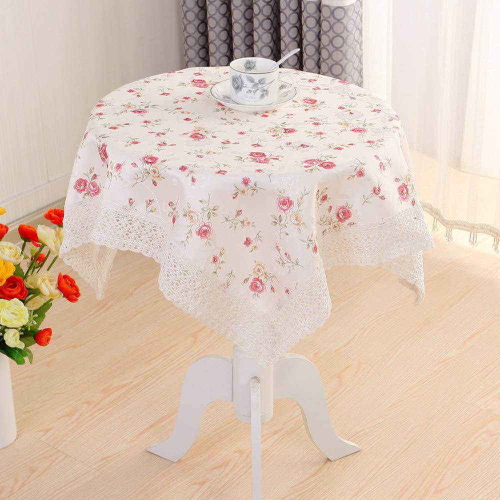 Table Cloth Garden Small Round Floral Lace Tablecloth Thick Rectangular (Peony)