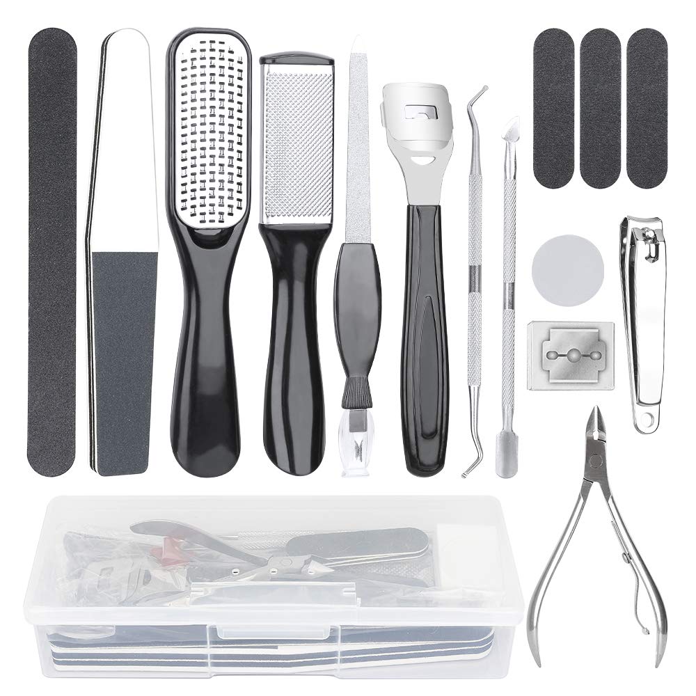 Professional Pedicure Kit, Gobesty Stainless Steel Foot File Pedicure and Manicure Set Pedicure Nail Clipper Hard Skin Remover Foot Care Kit for Women Men Salon Home