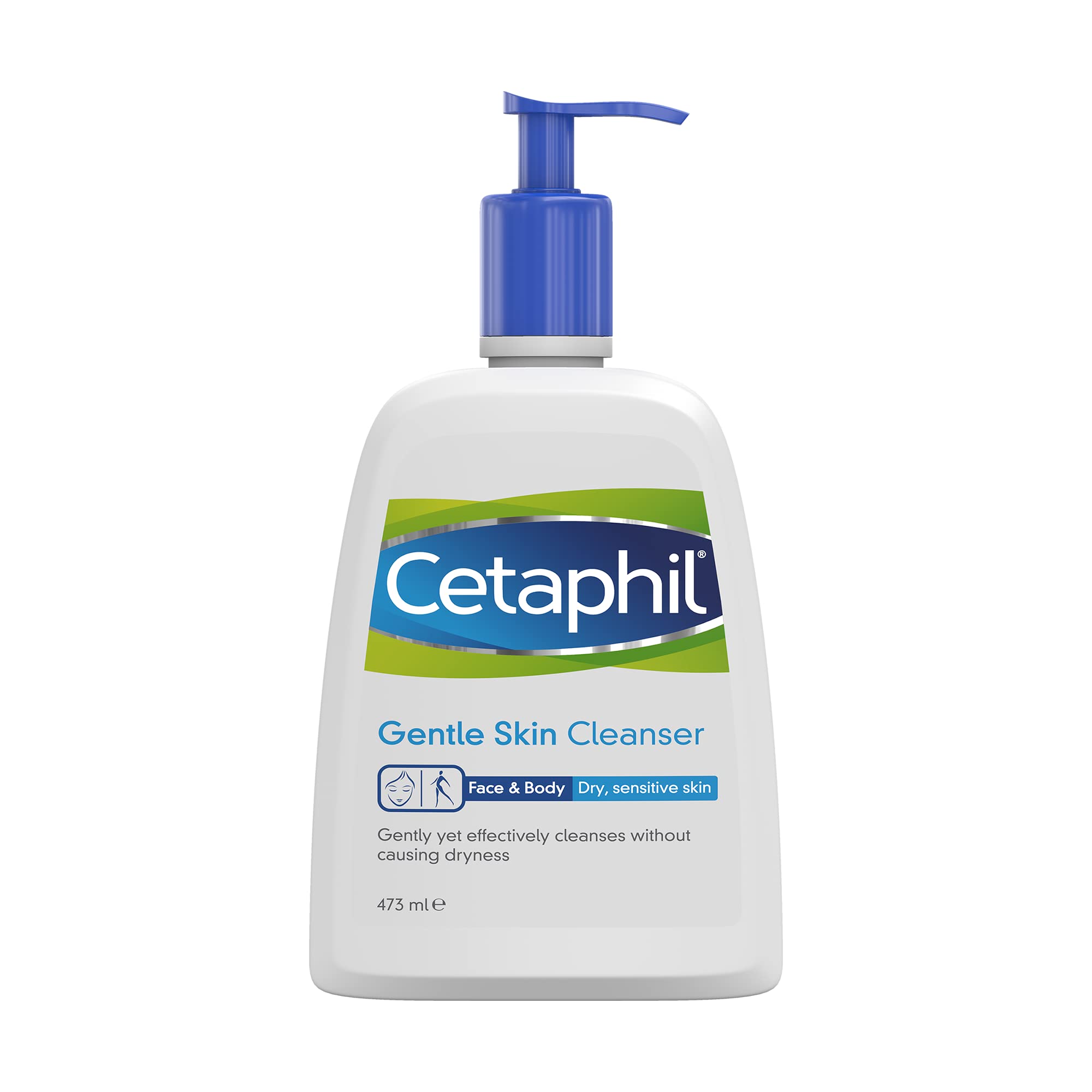 Cetaphil Gentle Skin Cleanser Face and Body Wash 1x 473 ml, Skin Care, Hydrating for Dry and Sensitive Skin, Non-comedogenic, Dermatologist recommended