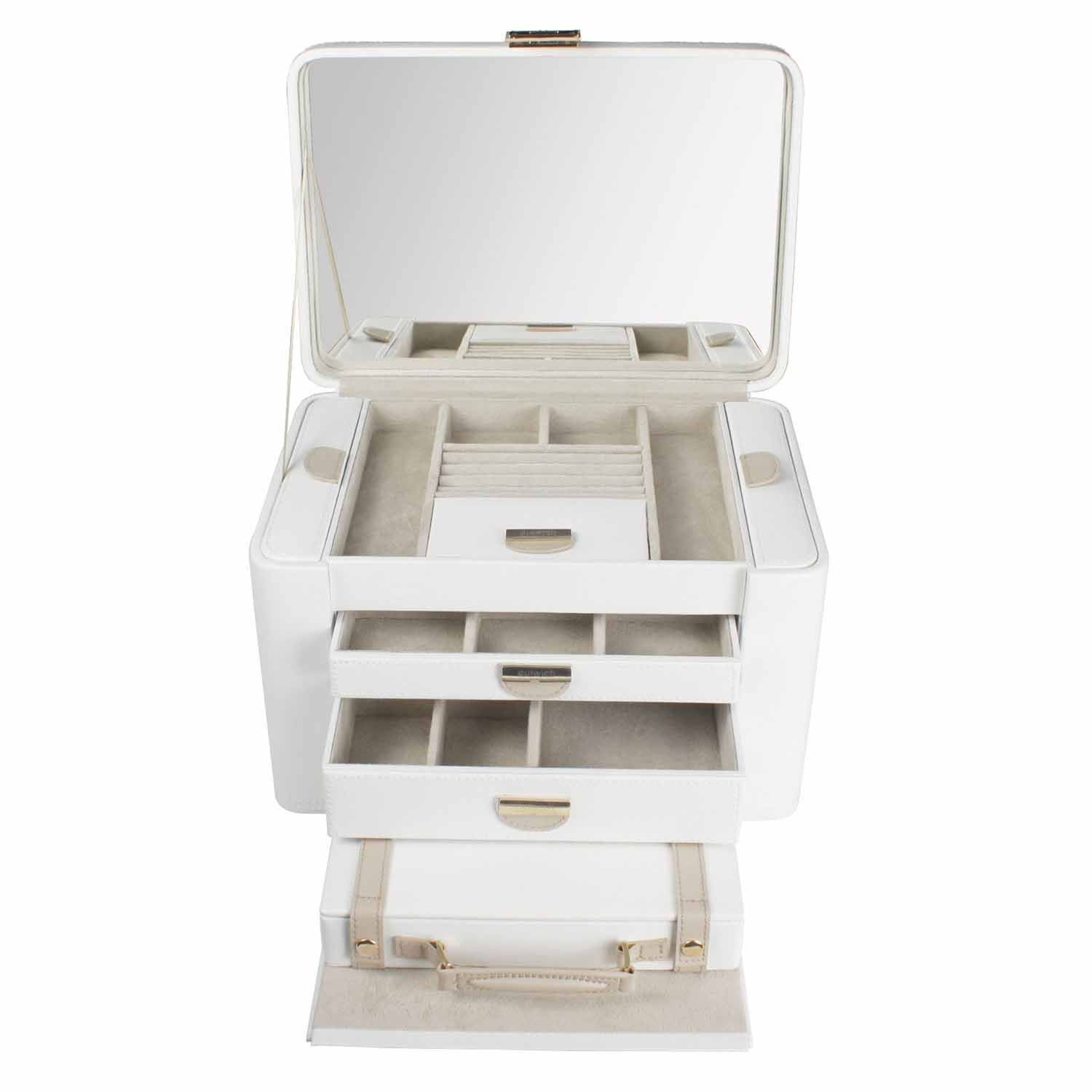 Dulwich Designs jewellery organiser |cream & mink two-tone extra large jewellery box