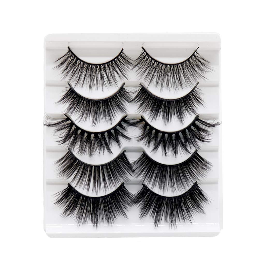 5 Pairs 3D Faux Mink Lashes Different Style Fake Lashes Natural Soft False Eyelashes for Makeup Eyelashes Extension