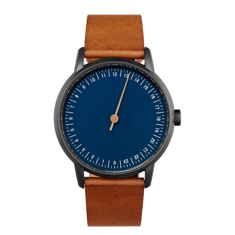 slow Round 11 - Brown Leather Anthracite Case Blue Dial