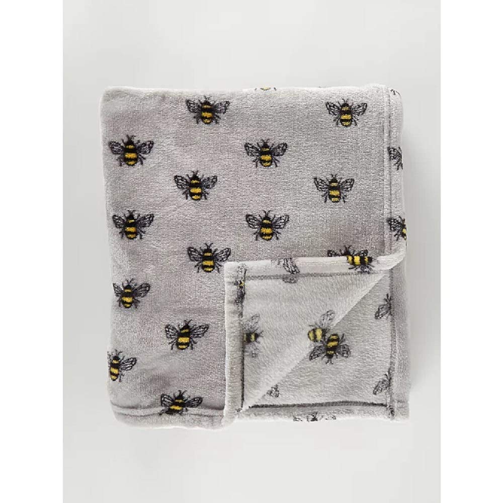 Bumblebee Grey Soft Fleece Throw Bed Blanket Home Decor New