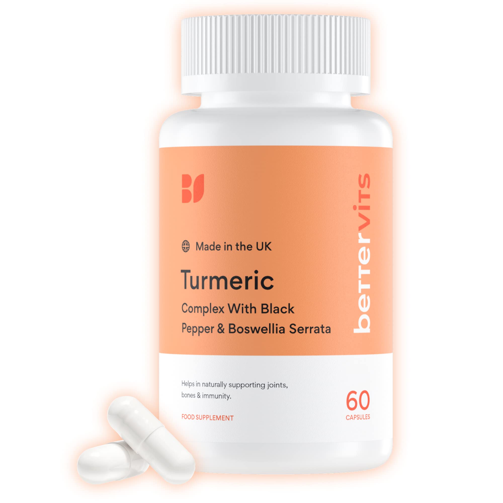 BetterVits Turmeric Complex | Joint Health | Anti-Inflammatory | 10,000mg Extract | with Black Pepper & Boswellia Serrata