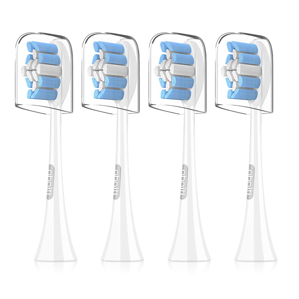 Phniti Electric Toothbrush Replaceable Heads for Serial El006, FDA Approved Dupont Bristle 4 Pack (White)