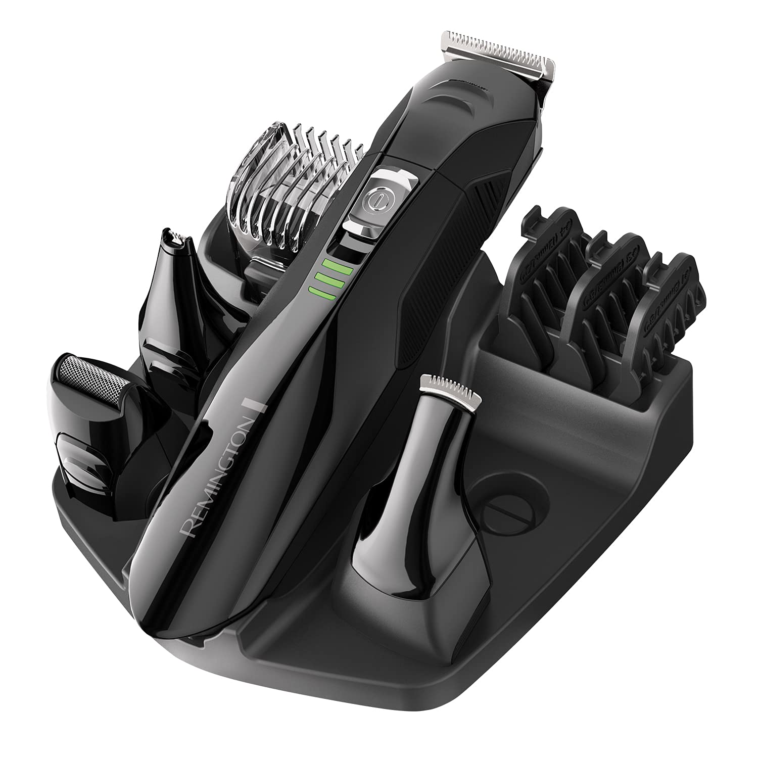 Remington All-On-One Grooming Kit - Beard Trimmer for Men; Hair Clipper; Nose and Ear Trimmer with Mini Foil Shaver PG6020, Black