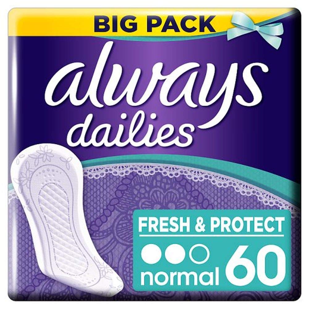 Always Dailies Fresh & Protect Panty Liners Normal, Pack of 60