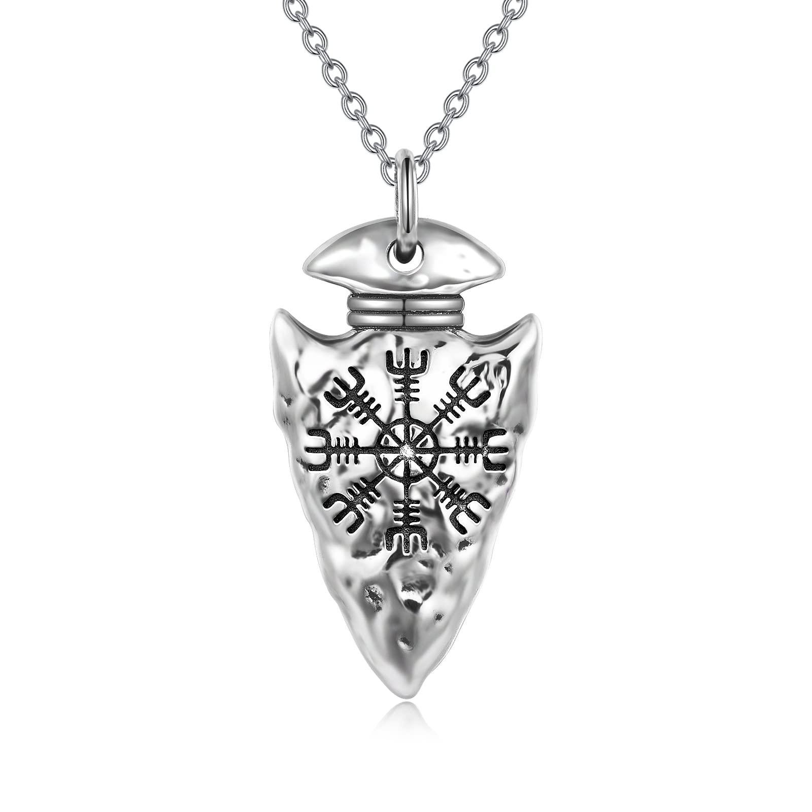 Viking Compass Necklace Norse Viking Amulet Necklace Nordic Vegvisir Rune Talisman Pendant Viking Jewelry Gifts for Men Women