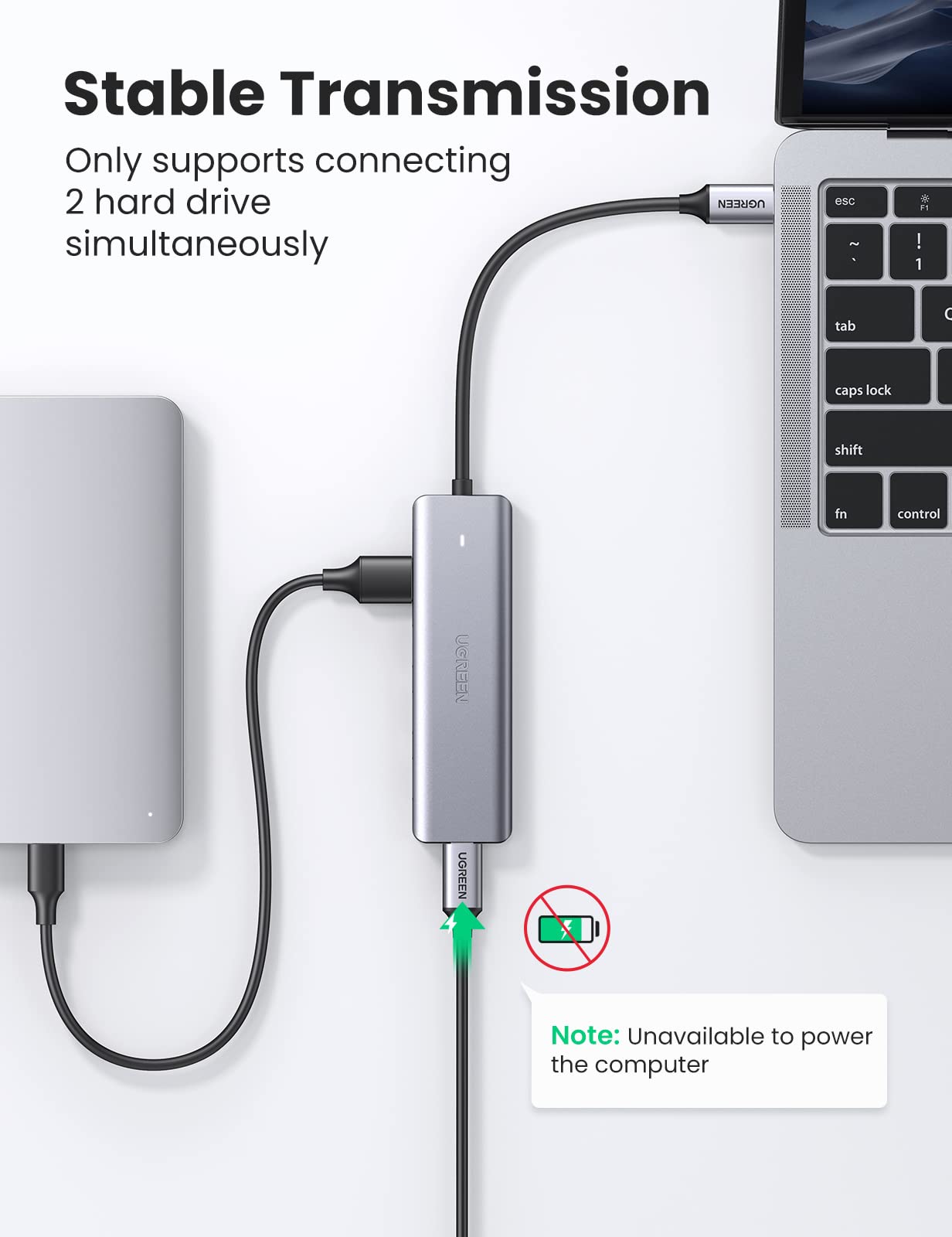UGREEN USB C Hub Slim Type C to 4 Port USB 3.0 Adapter High-Speed USB Splitter Compatible with Thunderbolt 3 Macbook Pro iPad Pro Air XPS HP Envy Galaxy S22 and More