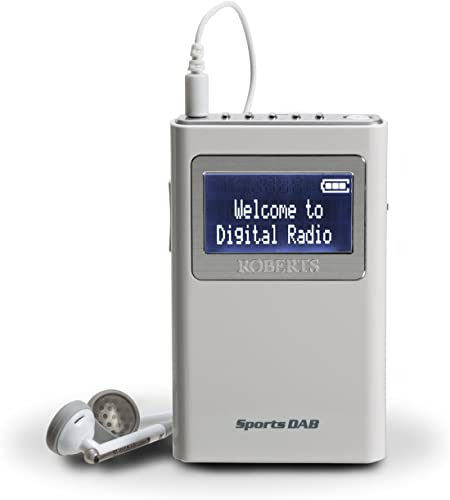 Roberts Radio Sports DAB5 DAB/DAB+/FM Personal Digital Radio - Portable Radio - Battery Radio - White