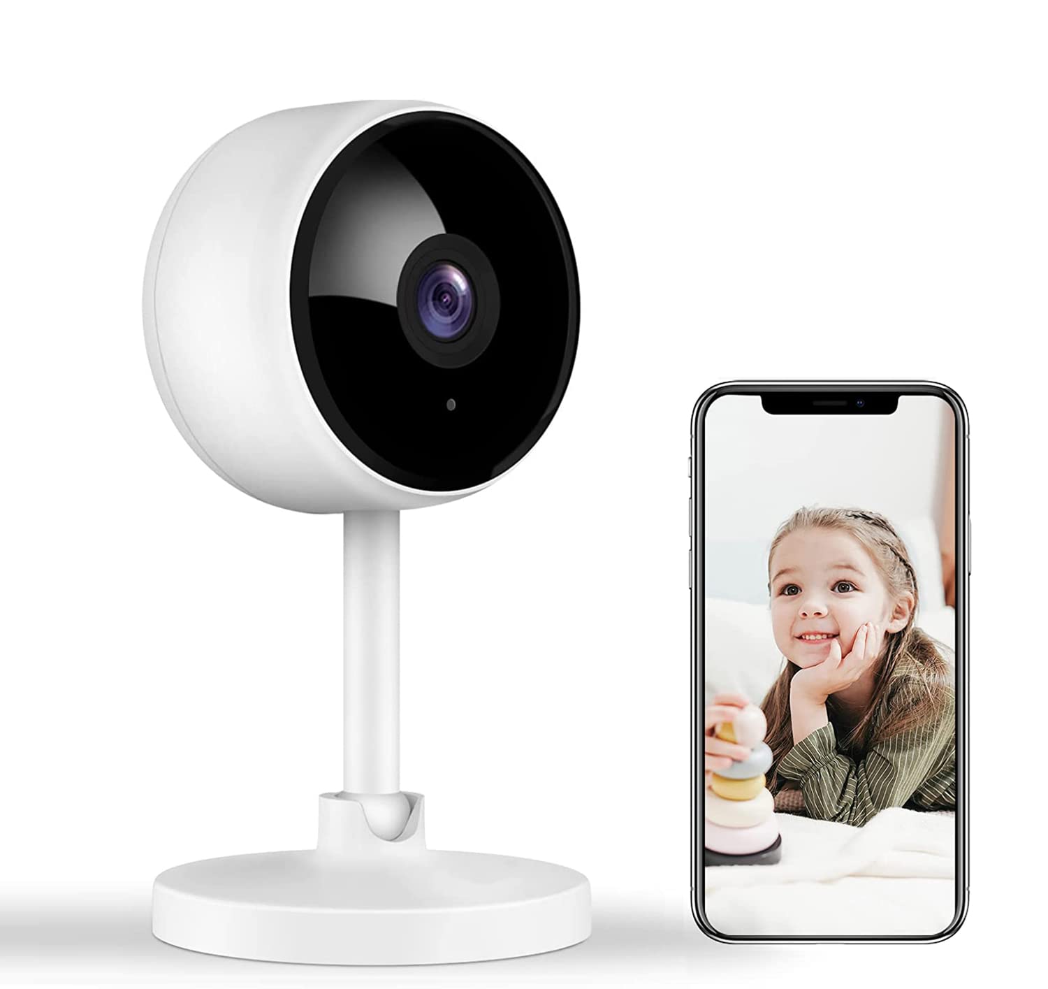 Wifi Camera, [2022 New] Little elf Pet Camera with Motion Detection, Night Vision, 2-Way Audio, 1080P Home Security Camera for Baby / Elder / Pet, Wireless Camera Indoor Works with Alexa, App