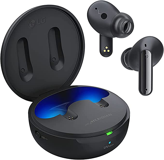 LG TONE Free UFP9 - Plug and Wireless True Wireless Bluetooth Earbuds(TWS), Enhanced Active Noise Cancellation, UVnano 99.9% Bacteria Free, Immersive 3D Sound, 3 Mic for Work/Home Office, Black