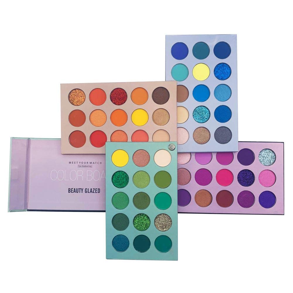 Beauty Glazed Makeup Palette 60 Colors Supper Pigmented Color Board Long Lasting Eyeshadow Palette Mattes and Shimmers Blendable Eye Shadow Make Up Professional Eye Cosmetic