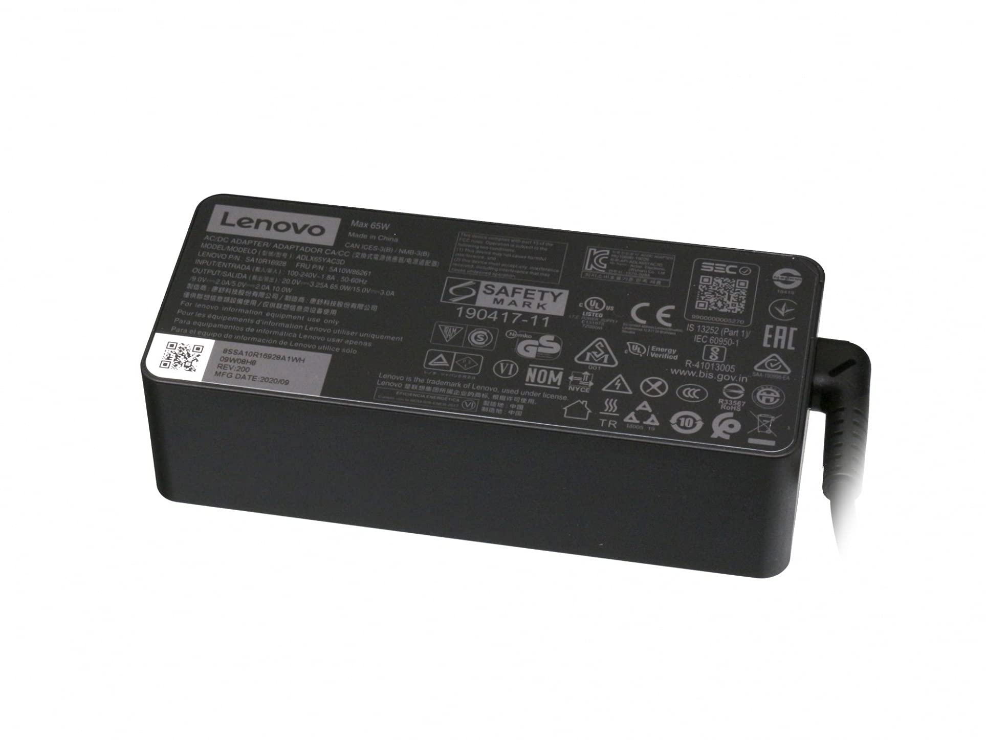 Lenovo USB-C AC-adapter 65 Watt normal original ThinkPad T490s (20NX/20NY)