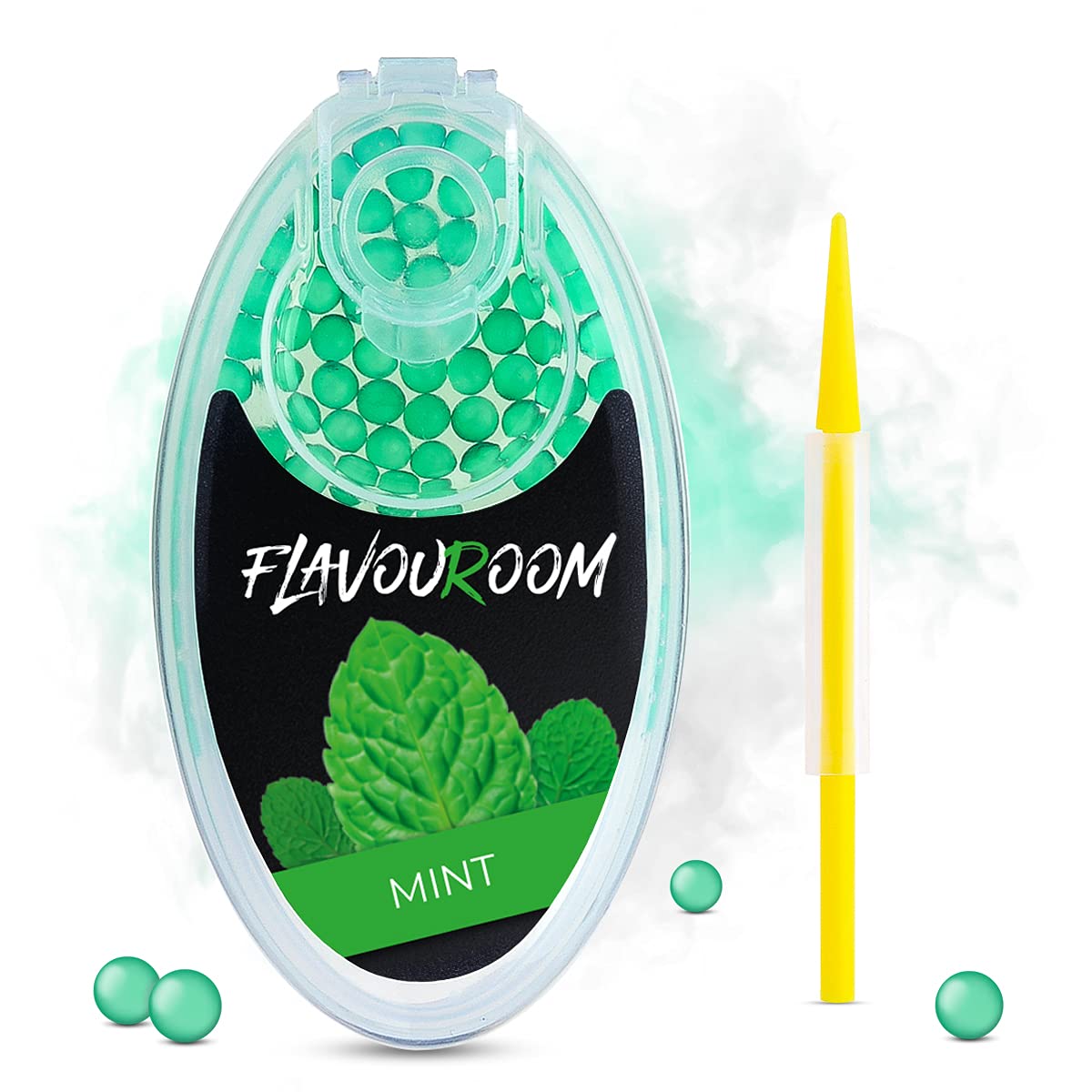 Flavouroom - Premium Mint Capsules Set of 100 | DIY Mint Filter for Unforgettable Flavour | Includes Box for Storing the Aromatic Click Sleeves Balls