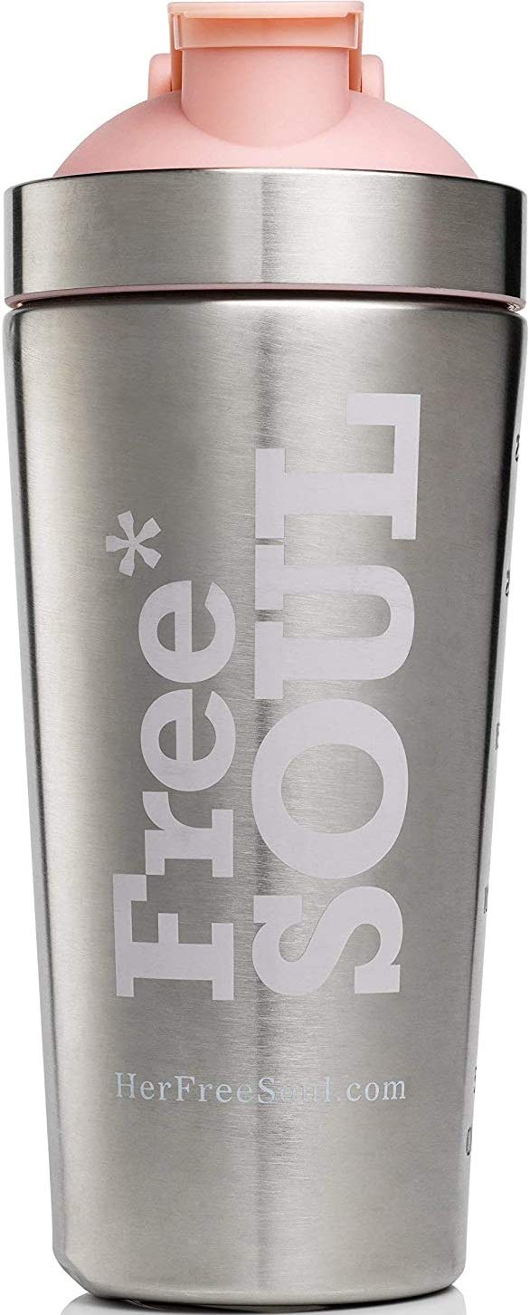 Free Soul Steel Protein Shaker Bottle 700ml | Stainless Steel Metal BPA Free | No Plastic Smell | Leak Proof | Keep Your Shakes Chilled | In-Built Grill for Lump-Free Mixing | Wash by Hand