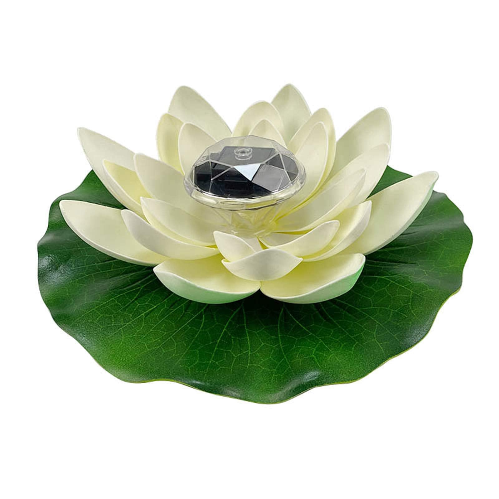 Floating Lotus Light, Solar Powered LED Water Lily Flowers Artificial Flower Night Lamp for Fish Pond Garden Patio Aquarium and Outdoor Pool Decor