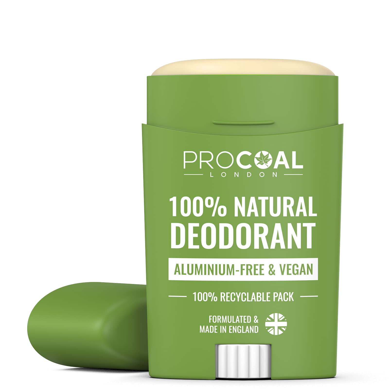 100% Natural Deodorant Stick by Procoal - 100% Recyclable Pack, Aluminium Free, Baking Soda Free Deodorant For Women & Men, Cruelty-Free, Made in UK