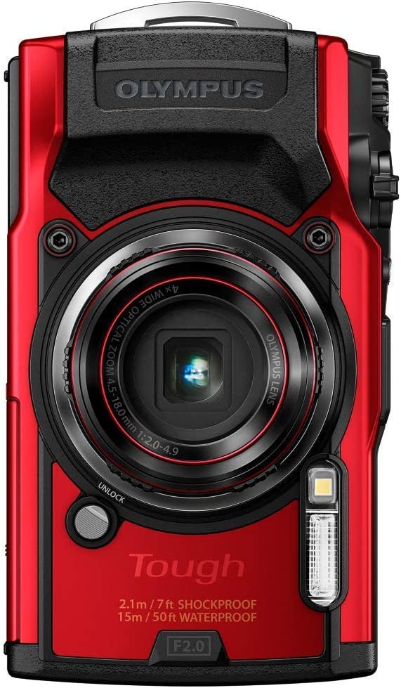 Olympus Tough TG-6 Action Camera, 12 Megapixel, Digital Image Stabilisation, 4x Wide-Angle Zoom, 4K Video, 120 fps, Wi-Fi, Red