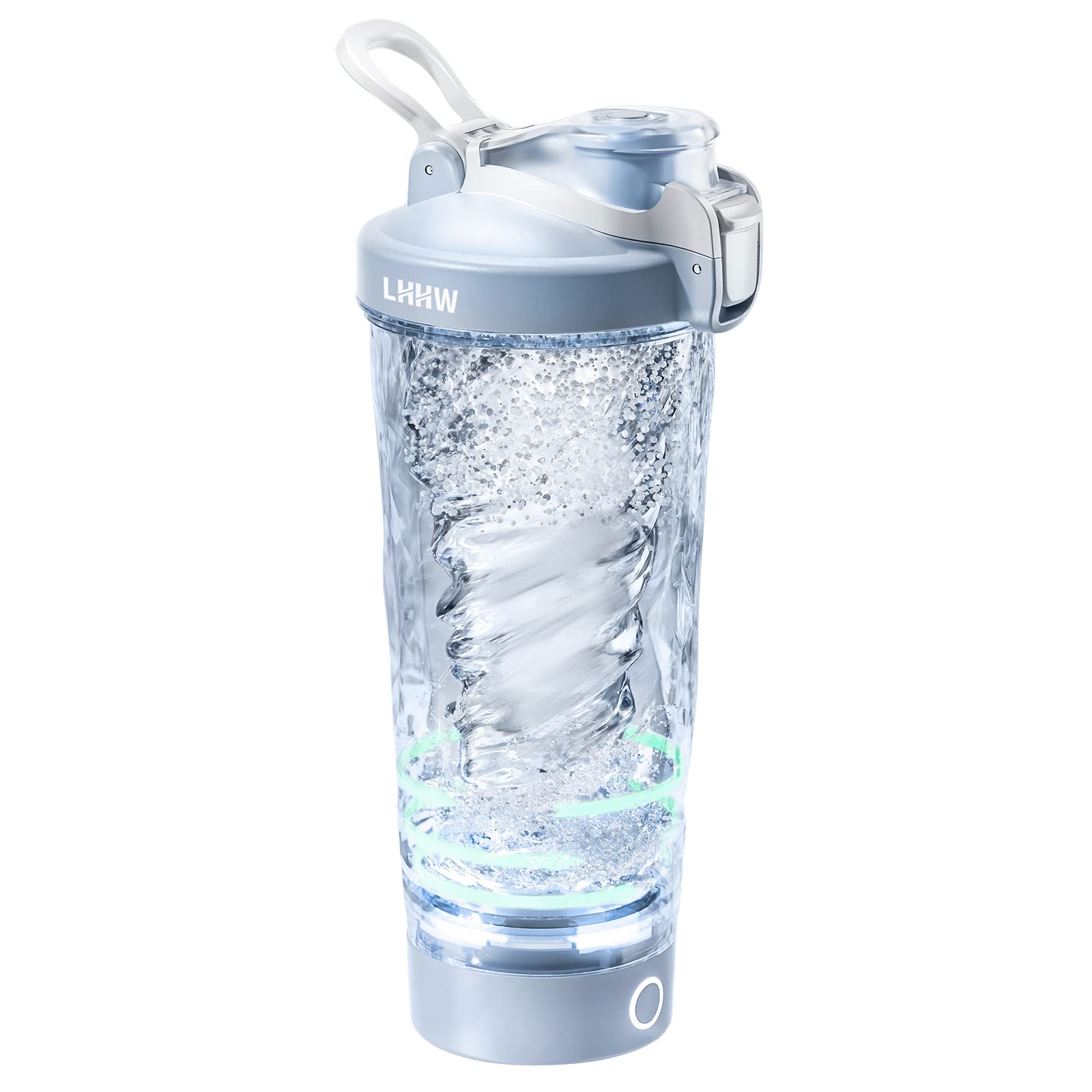 LHHW Electric Shaker Bottle, Protein Shaker Bottle with Atmosphere Light, Electric Blender made with Tritan-BPA Free, 500ml Rechargeable Mixer cup with USB Charging (Blue)