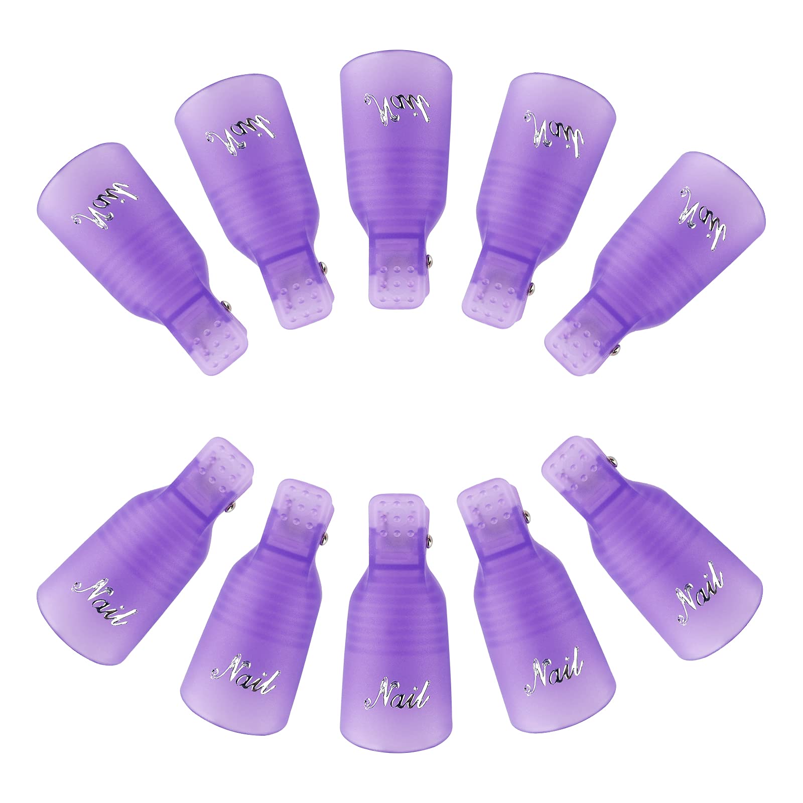 G2PLUS Acrylic Gel Polish Clips 10 PCS Gel Polish Remover Perfect for Soaking Off Gel Nail Polish (Purple)