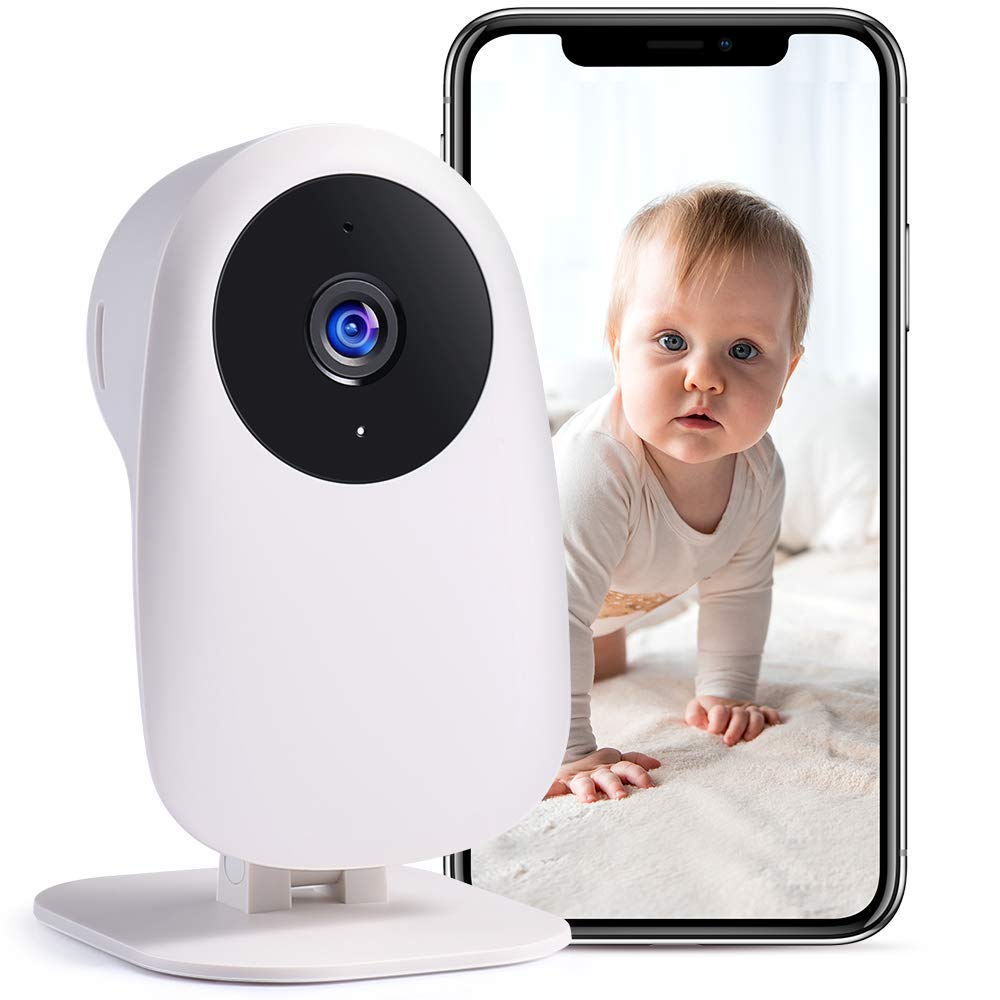 Nooie Baby Monitor Pet WiFi Camera 1080P with Night Vision Motion & Sound Detection 2.4Ghz Remote Control Camera for Indoor Baby Nanny and Pet Monitor, Compatible with Alexa