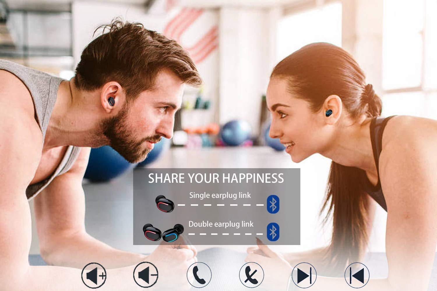 Wireless Earbuds, GOSCIEN Headphones Wireless Immersive Bass Sound Bluetooth 5.1 Headphones with Noise Cancellation Mic, IPX5 Waterproof Bluetooth Earphone with Charging Case for Work, Sports