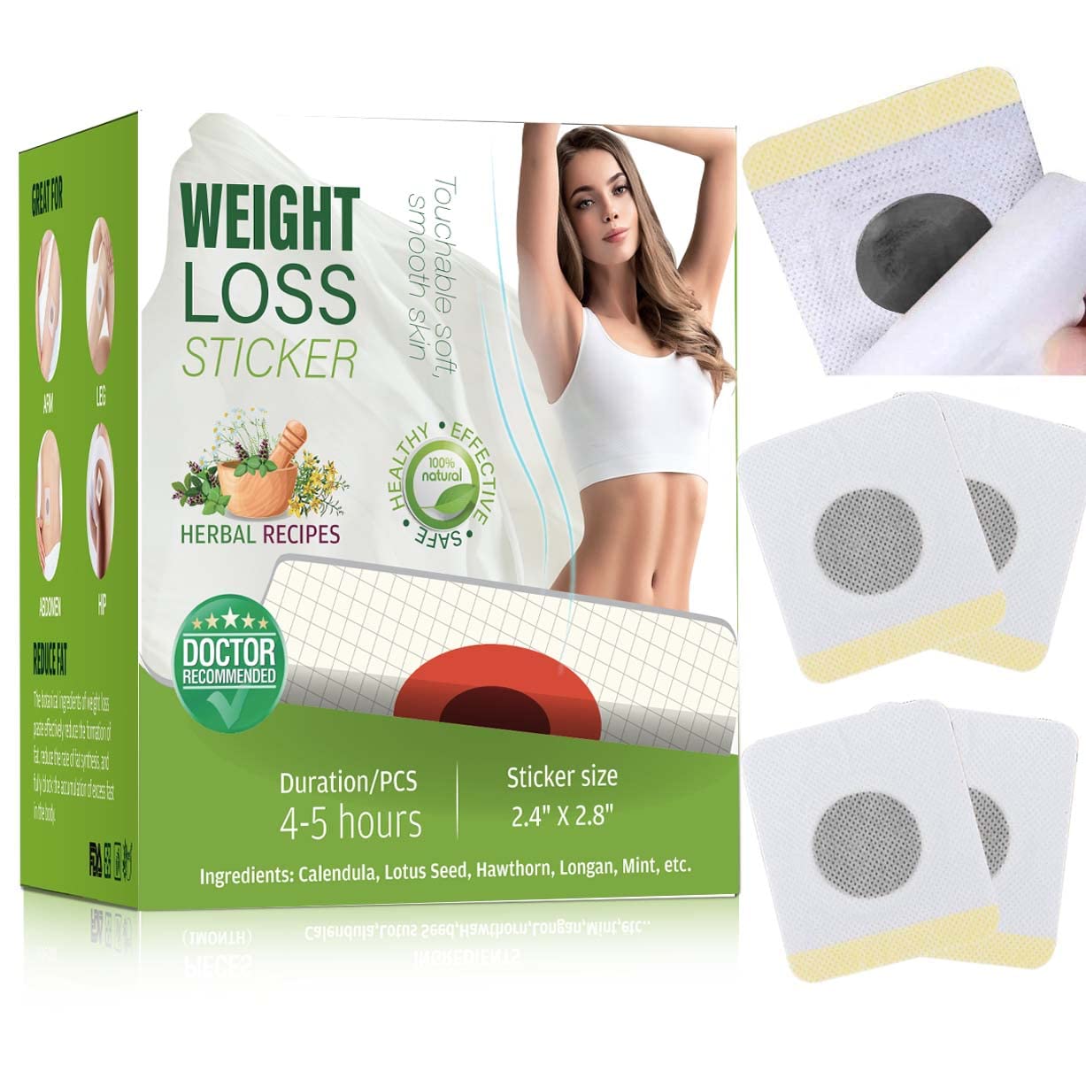 Weight Loss Patches, 120Pcs Natural Herbal Belly Slimming Detox Patch for Fat Burning, Appetite Suppressant for Weight Loss
