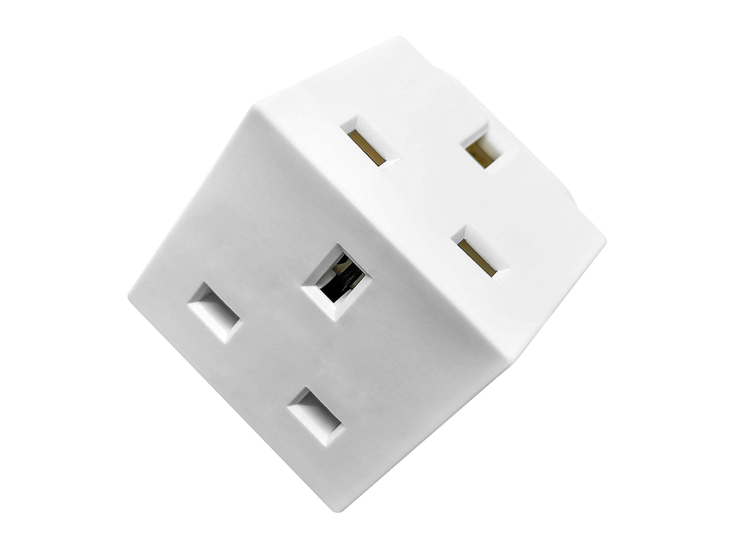 2 Way Multi Plug Adaptor - 3 Pin UK Socket Extender - Power Cube Extension Adapter For Office, TV, Kitchen and Indoor appliances - Double Plug Converter UK - 250V 13 Amp by ServoStars