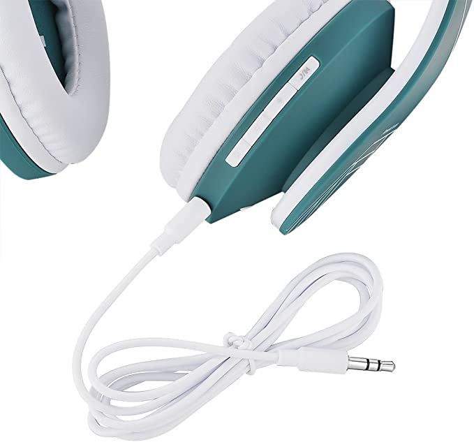 PowerLocus Bluetooth Over-Ear Headphones, Wireless Stereo Foldable Headphones Wireless and Wired Headsets with Built-in Mic, Micro SD/TF, FM for iPhone/Samsung/iPad/PC (Ocean Blue/White)