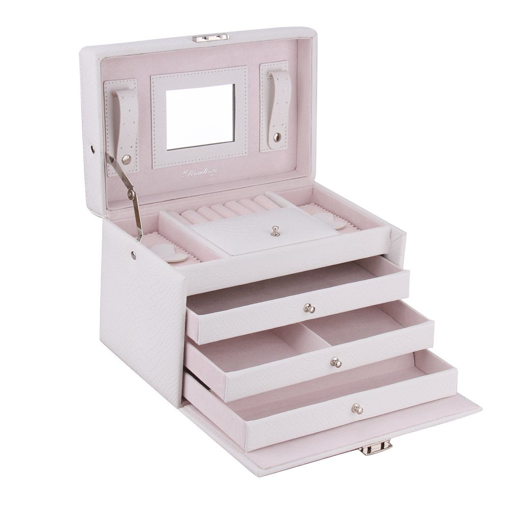 Rowling WHITE Jewellery Box Organiser- White, 25cm x16cm x16cm