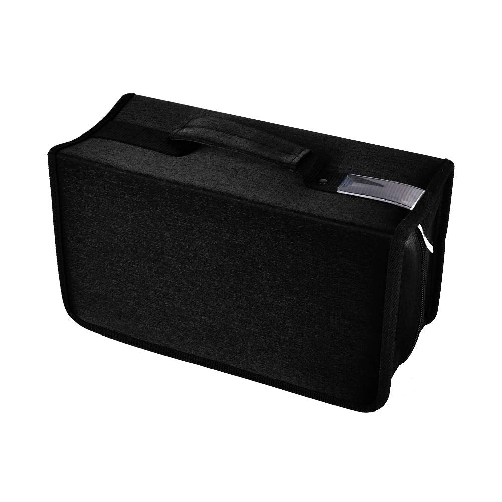 alavisxf xx CD Case, 160 Capacity Nylon CD DVD Storage Wallet Protective Disc Organizer Carrying Case with Card holder (160 Capacity, Black)