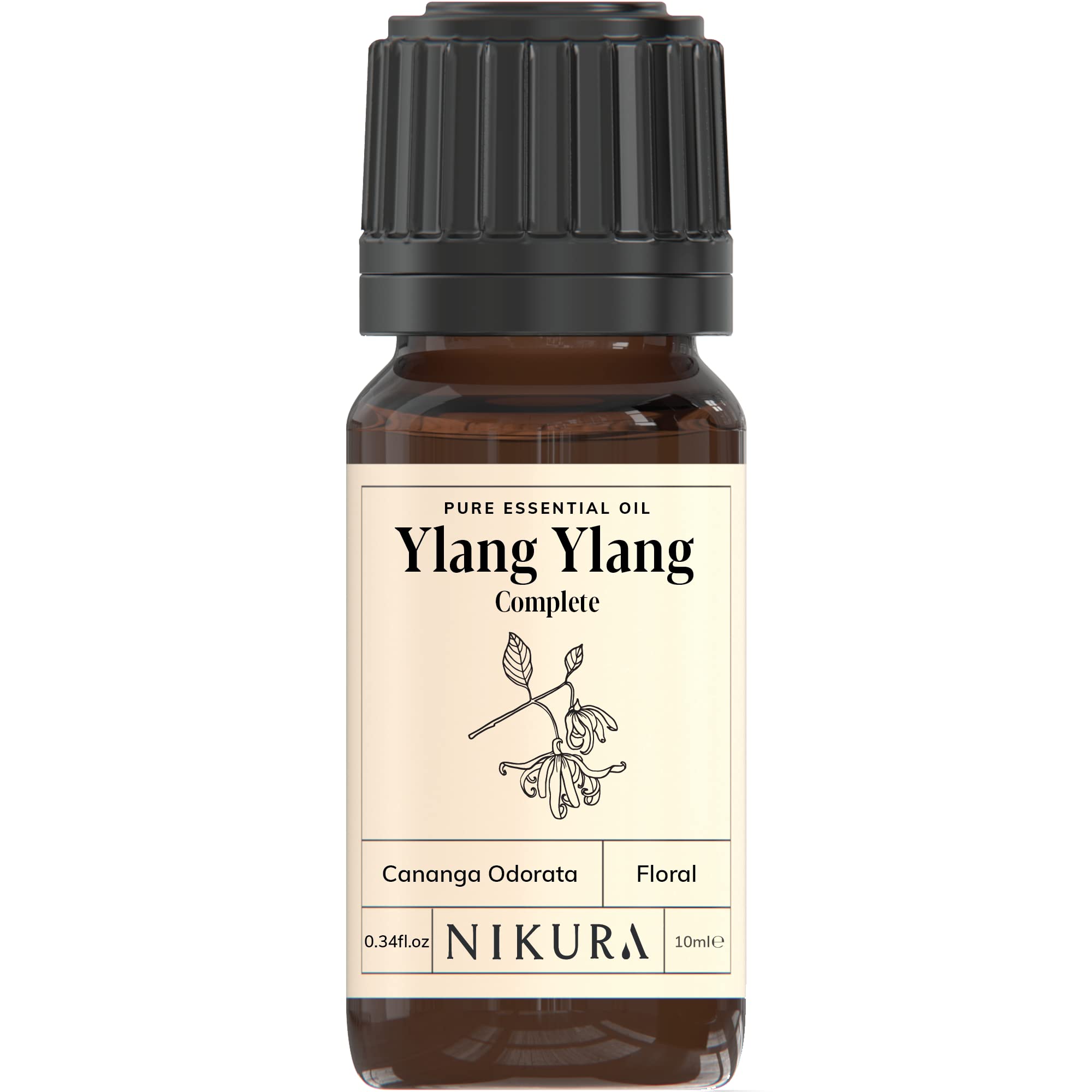 Nikura | Ylang Ylang (Complete) - 10ml - Essential Oil | Ylang Ylang Oil for Diffuser, Hair, Bath | Use in Aromatherapy Diffuser | Vegan, 100% Pure