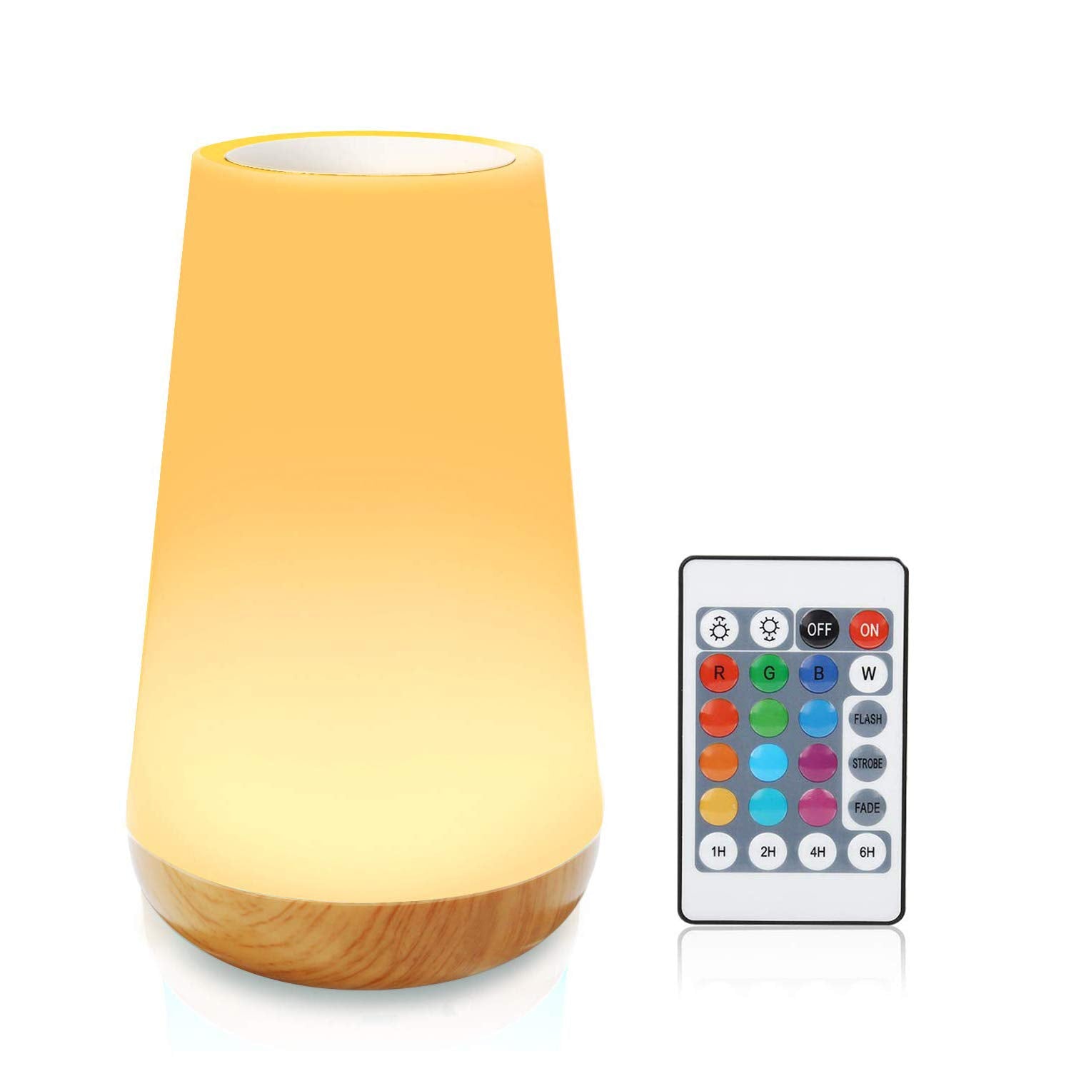 Aisuo Led Night Light, Remote and Touch Control Bedside Lamp with 13 Colors, 1600mAh Rechargeable Lithium Battery, Ideal Nursery Lamp for Kids, Children, Friends