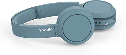 Philips On-Ear Headphones H4205BL/00 with Bass Boost Button (Bluetooth, 29 Hours' Playback Time, Quick Charging Feature, Noise Isolating, Flat Folding), Matte Blue