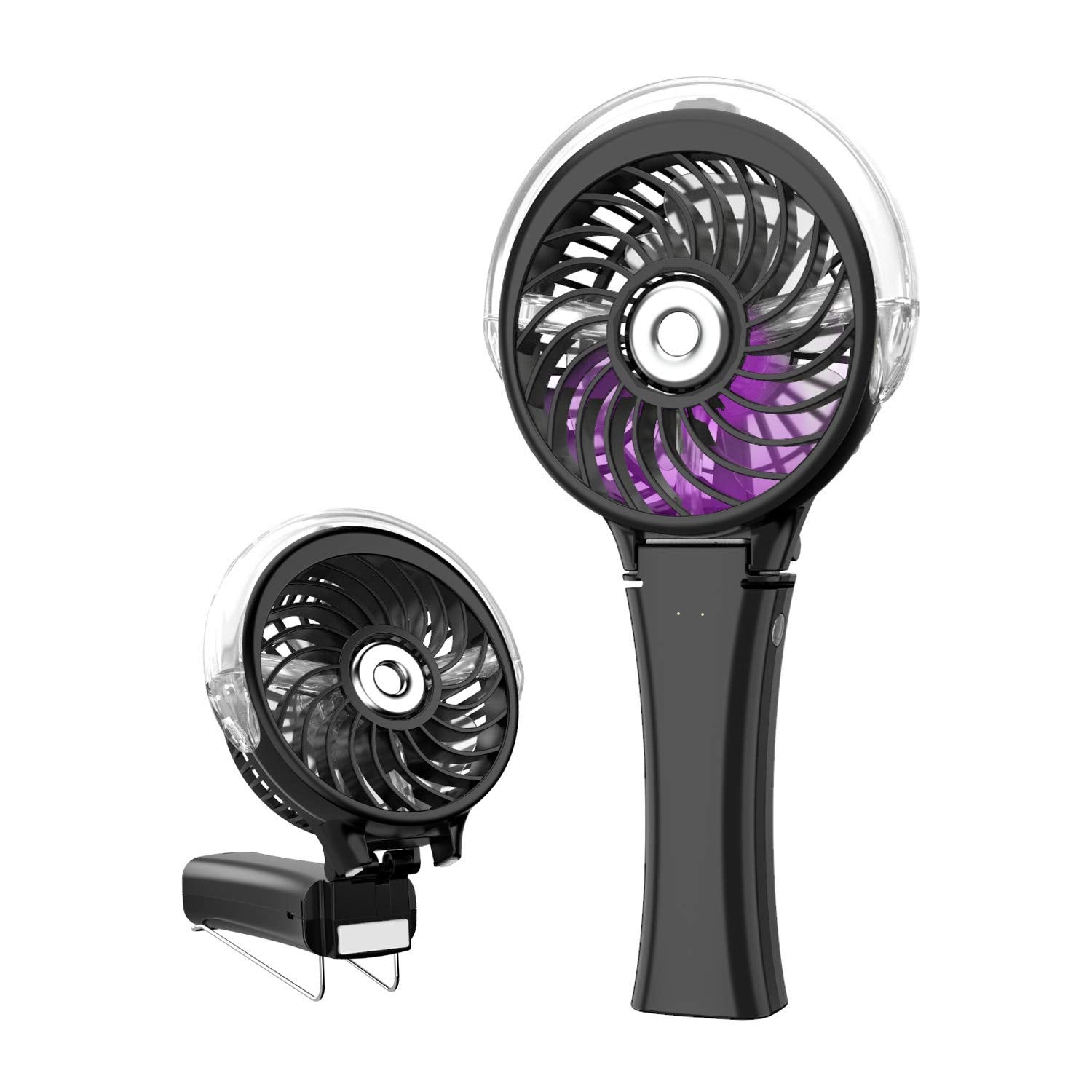 HandFan Personal Fan Handheld Water Misting Fan with Colorful Nightlight Mini USB Desk Fan 2000mAh Rechargeable Battery Operated 3-13H Working Time for Office Outdoor Travel Camping
