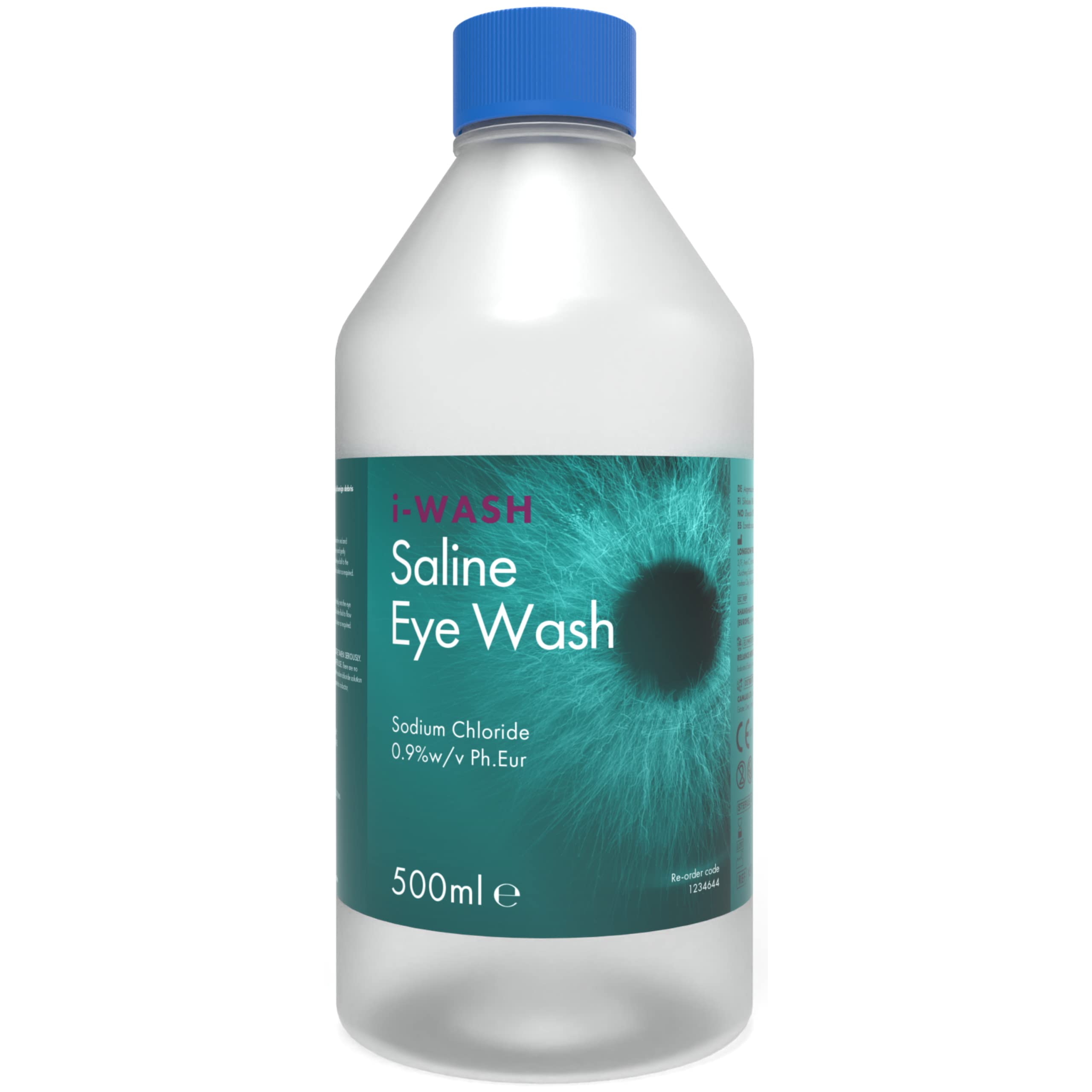 I-Wash Bottle - The Premium Eye Wash for Most Minor Eye Irritations, Sterile Saline Solution 0.9% PH EUR, 250ml Bottle/s (250 ml Pack of 1 Bottle)