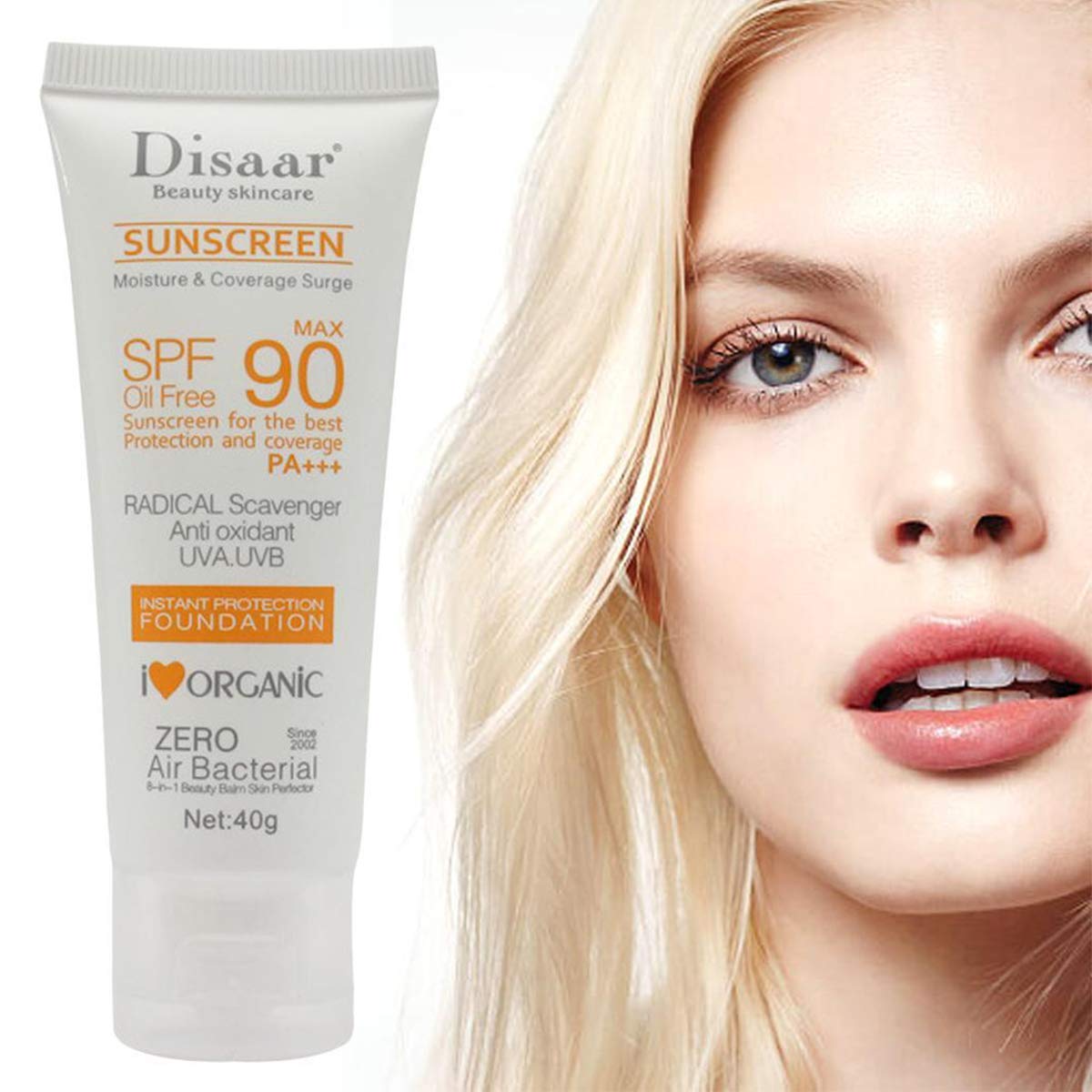 Barabum Facial Sunscreen Lotion Cream Beauty Skin Care SPF 90 Oil Free Radical Scavenger Anti Oxidant UVA/UVB 41g Britening Anti Sun Day Cream…