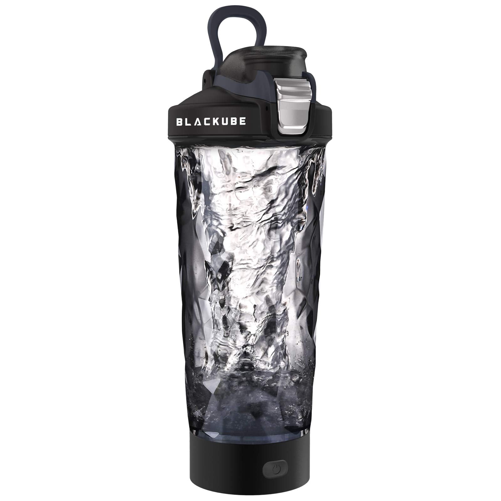 Blackube Protein Shaker - BPA Free,Tritan, 600ml 20 oz, Portable Electric Shaker Bottle, Rechargeable, Electric Blender, Suitable for Fitness People, Self Stirring Mug,Waterproof (Black)