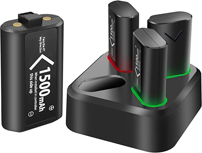 4 Packs 1500mAh Controller Battery Pack for Xbox One Series X S Rachargeable Batteries Pack,Play and Charge Kit Accessories for Xbox Series X/Xbox Series S/Xbox One X/Xbox One Wireless Controller
