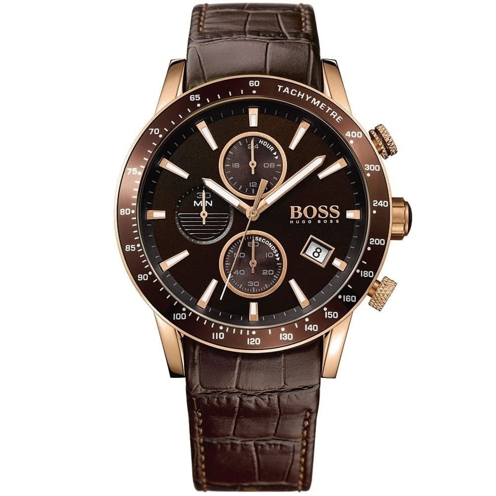 BOSS Watches Men's Chronograph Quartz Watch with Leather Strap 1513392