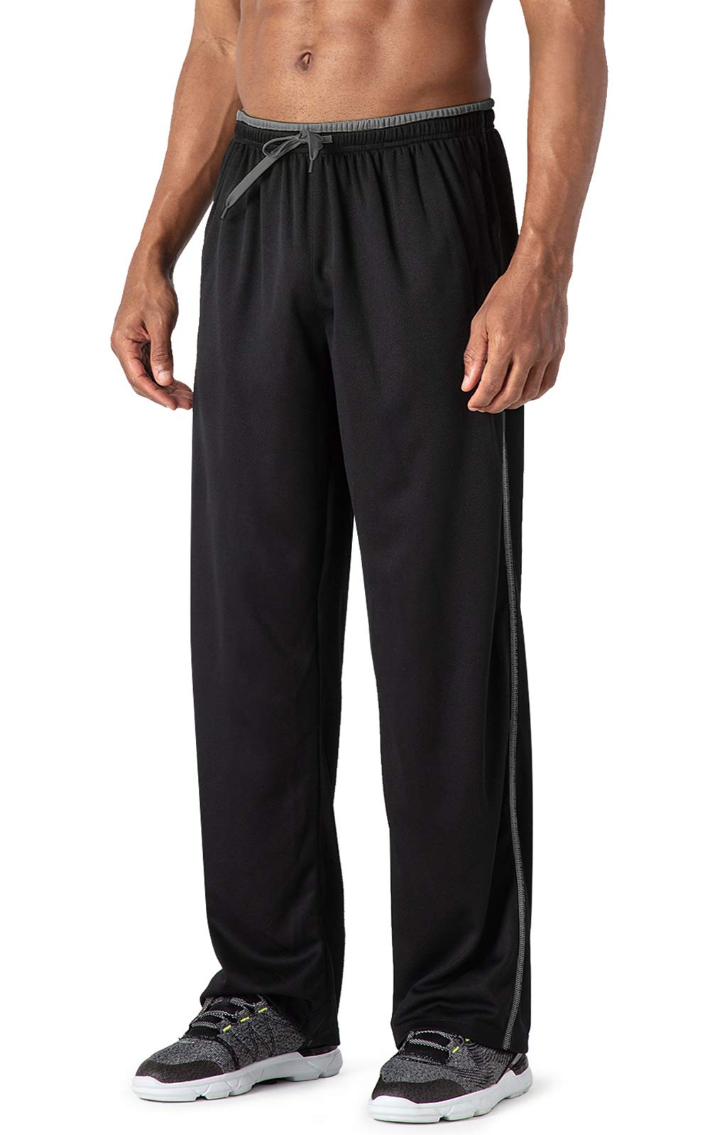 MAGCOMSEN Mens Tracksuit Bottoms Open Hem Lightweight Quick Dry Joggers Trousers Drawstring Lounge Pants Zip Pockets Sweatpants