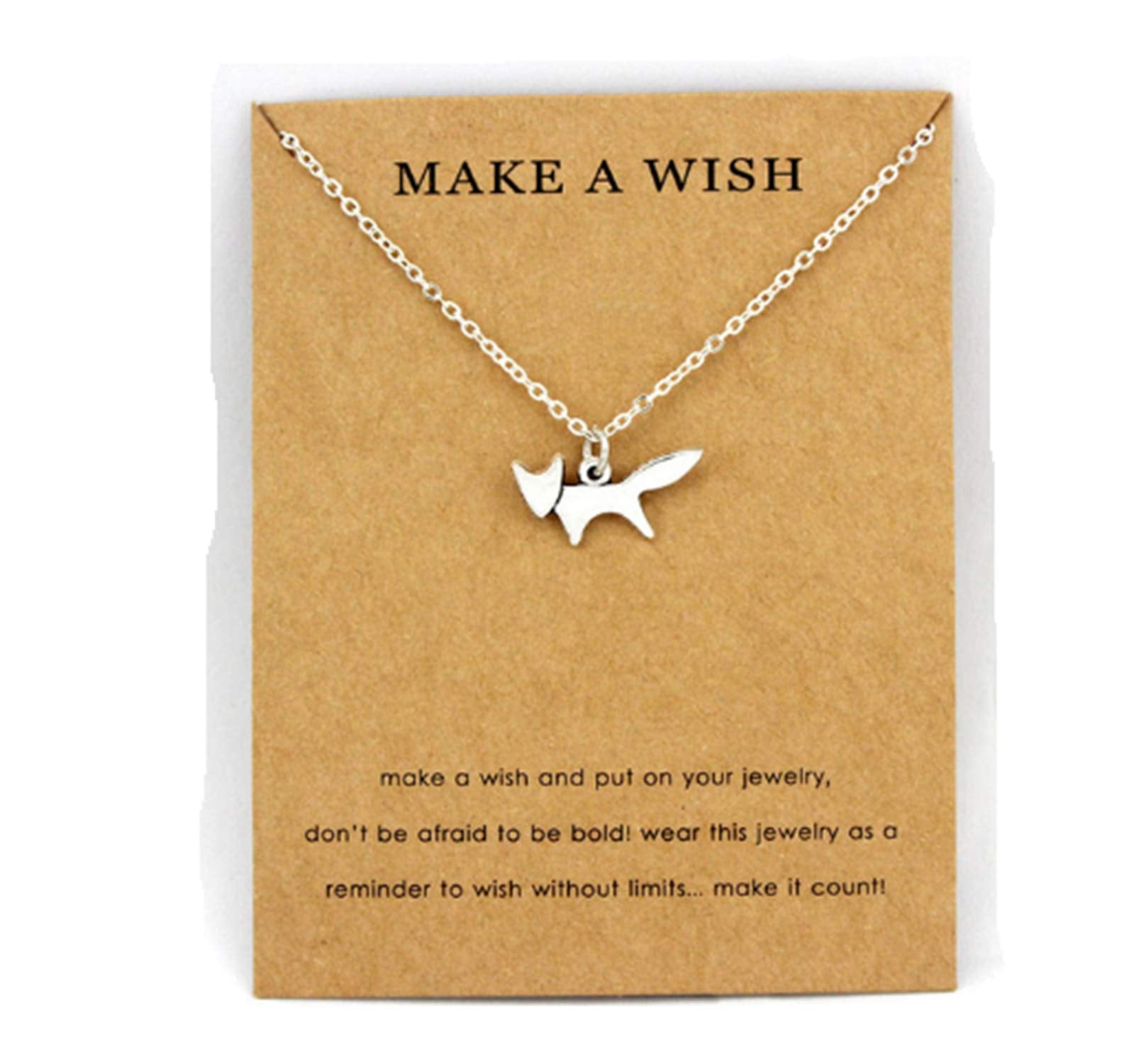Fox necklace pendant charm, jewellery gift for friend, sister, teacher, animal lover present