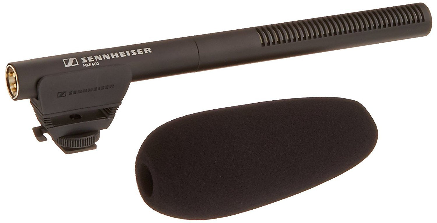 Sennheiser Professional MKE 600 Shotgun Microphone with XLR-3 to 3.5mm Connector for Video Camera/Camcorder, 505453