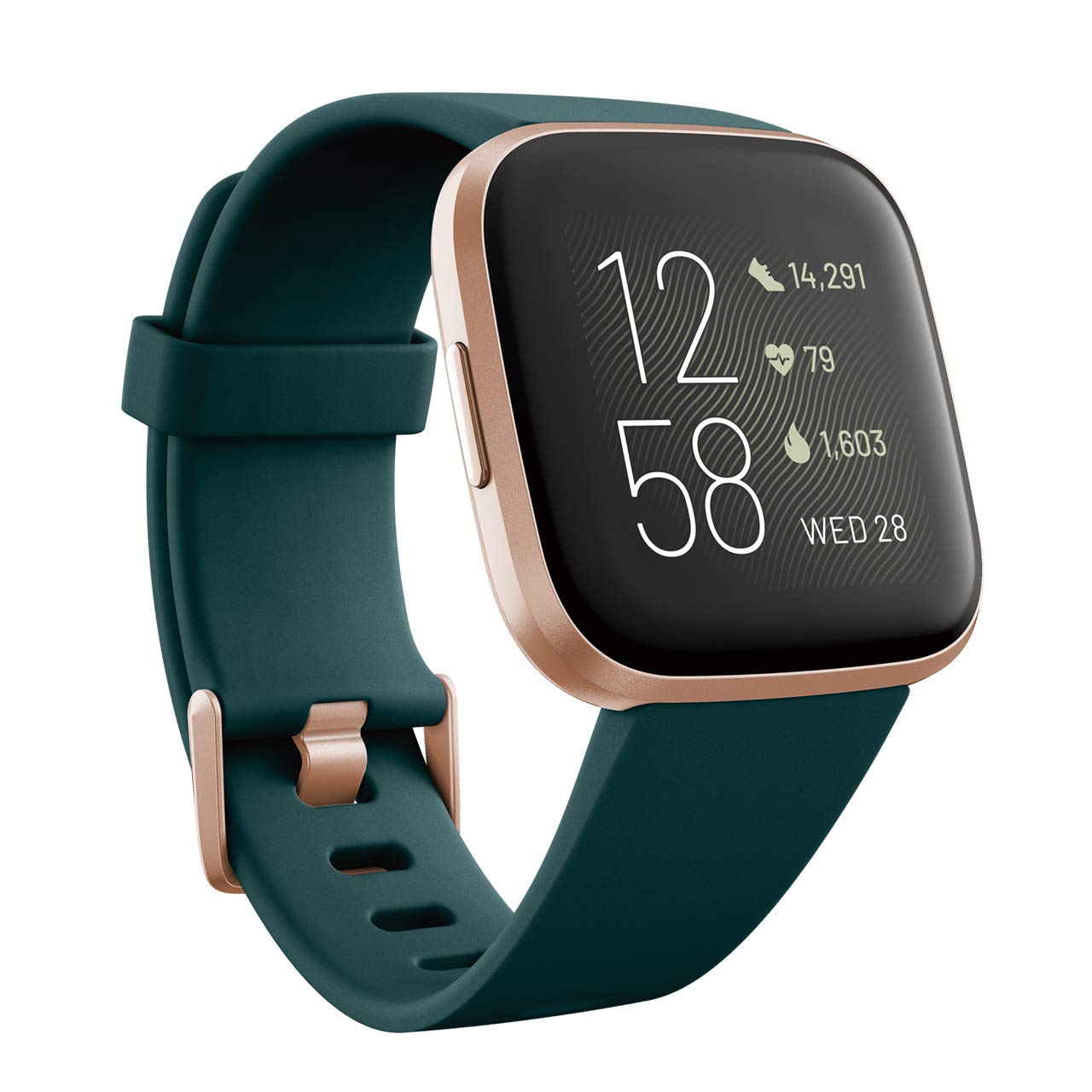 Fitbit Versa 2 - Smartwatch Emerald Green/Rose Gold